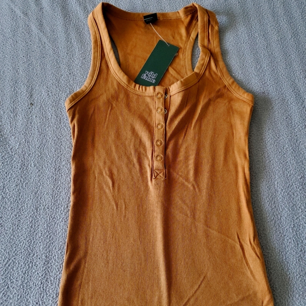 Snap botten Tank Top brown Small